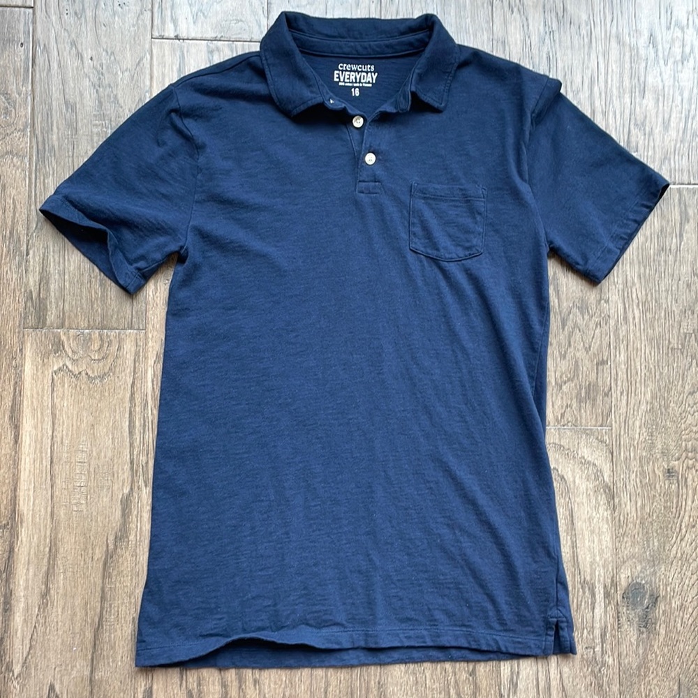 J. Crew Crewcuts Everyday Cotton Polo Navy Blue Size 16
